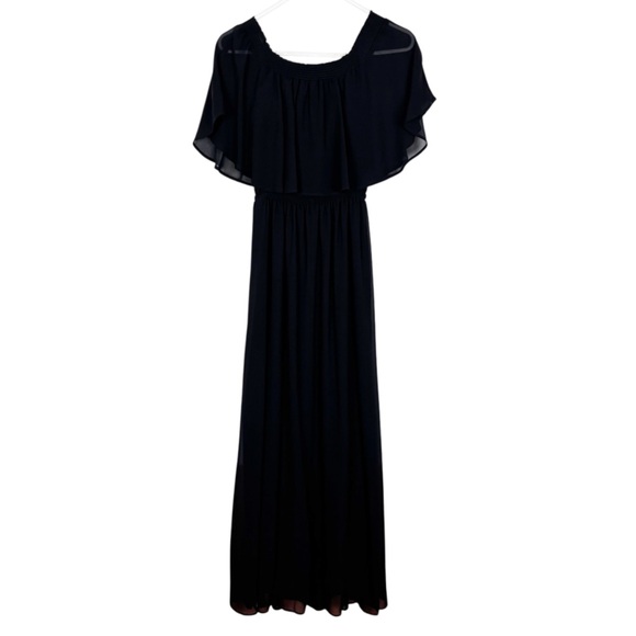 Show Me Your Mumu Hacienda Black Maxi Dress Ruffle Chiffon Size Medium - Picture 6 of 6